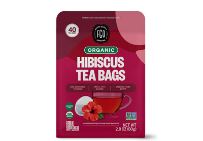 Image: FGO Organic Hibiscus Herbal Tea Bags (40 Count)