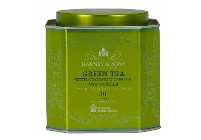 Harney & Sons Green Tea Sachets With Coconut, Ginger And Vanilla (30 Count)