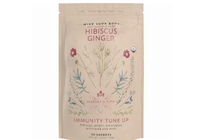 Image: Harney & Sons Hibiscus Ginger Immunity Tune Up Herbal Tea Sachets (50 Count) Image: Harney & Sons Hibiscus Ginger Immunity Tune Up Herbal Tea Sachets (50 Count)