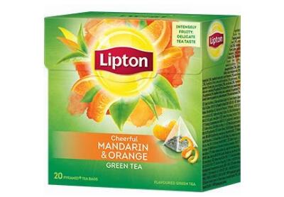 Image: Lipton Cheerful Mandarin & Orange Green Tea Pyramid Tea Bags (20 Count)