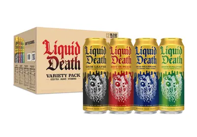 Liquid Death 4-Flavor Iced Tea Variety Pack (568ml X 12 Pack)