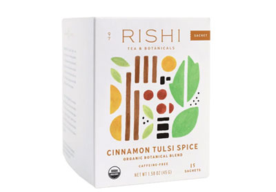 Image: Rishi Cinnamon Tulsi Spice Organic Botanical Blend Herbal Tea Sachets (15 Count)