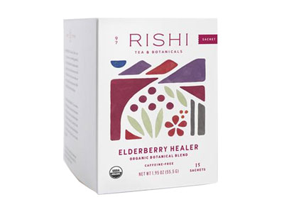 Image: Rishi Elderberry Healer Organic Botanical Blend Herbal Tea Sachets (15 Count)