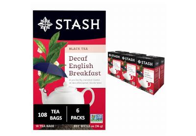 Image: Stash Tea Decaf English Breakfast Black Tea Bags (18 x 6 Pack)