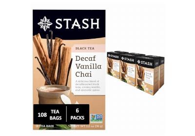 Image: Stash Tea Decaf Vanilla Chai Black Tea Bags (18 x 6 Pack)