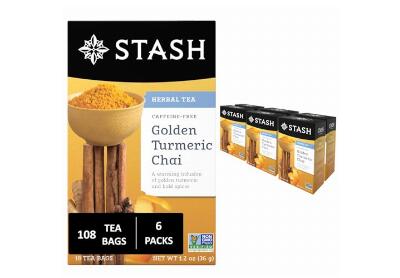 Image: Stash Tea Golden Turmeric Chai Herbal Tea Bags (18 x 6 Pack)