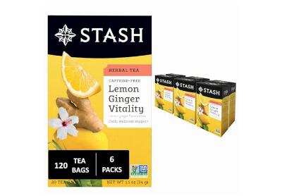 Image: Stash Tea Lemon Ginger Vitality Herbal Tea Bags (20 x 6 Pack)