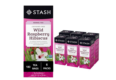Image: Stash Tea Wild Raspberry Hibiscus Herbal Tea Bags (30 x 6 Pack)