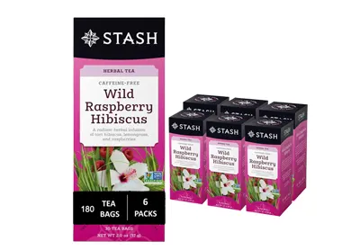 Stash Tea Wild Raspberry Hibiscus Herbal Tea Bags (30 X 6 Pack)