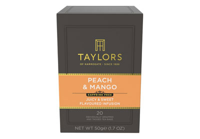 Image: Taylors Of Harrogate Peach & Mango Herbal Tea Bags (20 Count)