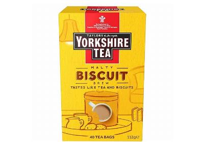 Image: Taylors Of Harrogate Yorkshire Tea Malty Biscuit Brew Black Tea Bags (40 Count) Image: Taylors Of Harrogate Yorkshire Tea Malty Biscuit Brew Black Tea Bags (40 Count)