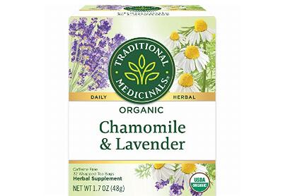 Image: Traditional Medicinals Organic Chamomile & Lavender Herbal Tea Bags (32 Count)