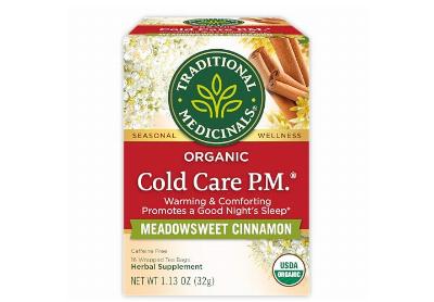 Image: Traditional Medicinals Organic Cold Care PM Meadowsweet Cinnamon Herbal Tea Bags (16 Count)