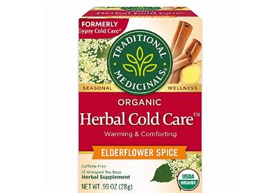 Image: Traditional Medicinals Organic Herbal Cold Care Elderflower Spice Herbal Tea Bags (16 Count)