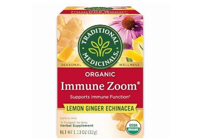 Image: Traditional Medicinals Organic Immune Zoom Lemon Ginger Echinacea Herbal Tea Bags (16 Count)