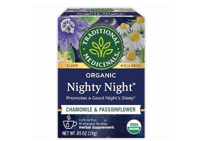 Image: Traditional Medicinals Organic Nighty Night Chamomile & Passionflower Herbal Tea Bags (16 Count)