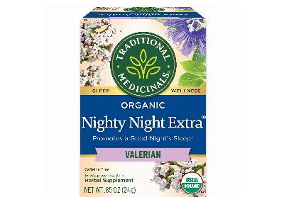 Image: Traditional Medicinals Organic Nighty Night Extra Valerian Herbal Tea Bags (16 Count)