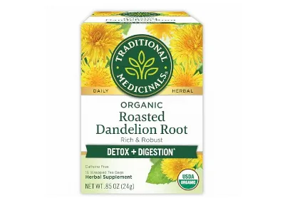 Traditional Medicinals Organic Roasted Dandelion Root Herbal Tea Bags ...