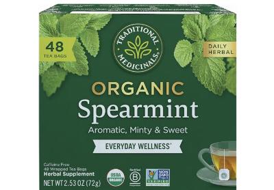 Image: Traditional Medicinals Organic Spearmint Herbal Tea Bags (48 Count)