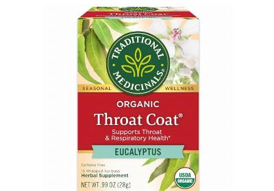 Image: Traditional Medicinals Organic Throat Coat Eucalyptus Herbal Tea Bags (16 Count)