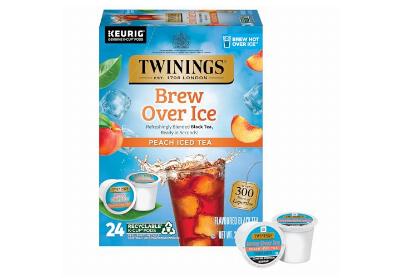 Image: Twinings Brew Over Ice Peach Black Iced Tea Keurig K-cup Pods (24 Count)