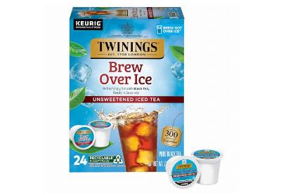Image: Twinings Brew Over Ice Unsweetened Black Iced Tea Keurig K-cup Pods (24 Count)