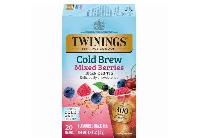 Image: Twinings Cold Brew Mixed Berries Black Iced Tea Bags (20 Count) Image: Twinings Cold Brew Mixed Berries Black Iced Tea Bags (20 Count)