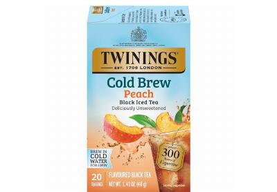 Image: Twinings Cold Brew Peach Black Iced Tea Bags (20 Count)
