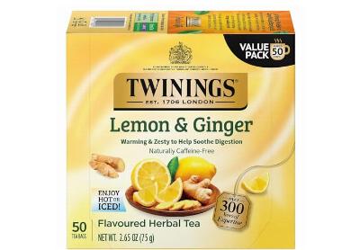 Image: Twinings Lemon & Ginger Herbal Tea Bags (50 Count)