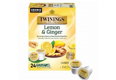 Image: Twinings Lemon & Ginger Herbal Tea Keurig K-cup Pods (24 Count)