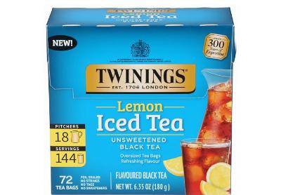 Image: Twinings Lemon Iced Tea Unsweetened Black Tea Bags (72 Count)