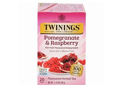 Image: Twinings Pomegranate & Raspberry Herbal Tea Bags (20 Count) Image: Twinings Pomegranate & Raspberry Herbal Tea Bags (20 Count)