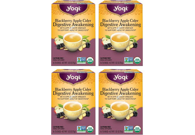 Image: Yogi Tea Blackberry Apple Cider Digestive Awakening Herbal Tea Bags (16 x 4 Pack)