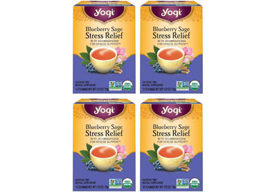 Image: Yogi Tea Blueberry Sage Stress Relief Herbal Tea Bags (16 x 4 Pack)