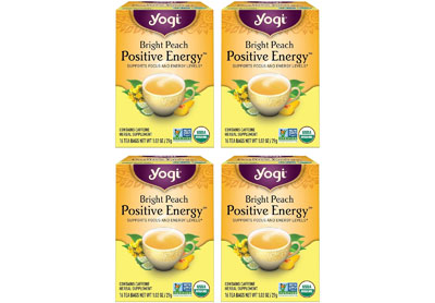 Image: Yogi Tea Bright Peach Positive Energy Herbal Tea Bags (16 x 4 Pack)