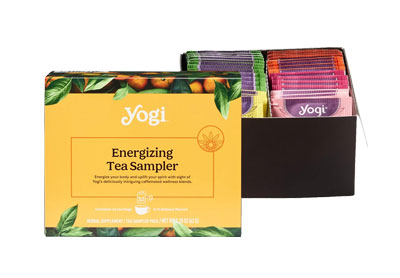 Image: Yogi Tea Energizing Tea Sampler Bags Gift Box (32 Count)