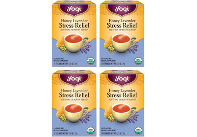 Image: Yogi Tea Honey Lavender Stress Relief Herbal Tea Bags (16 x 4 Pack)