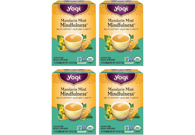 Image: Yogi Tea Mandarin Mint Mindfulness Herbal Tea Bags (16 x 4 Pack)