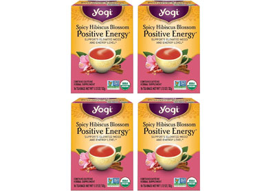 Image: Yogi Tea Spicy Hibiscus Blossom Positive Energy Herbal Tea Bags (16 x 4 Pack)