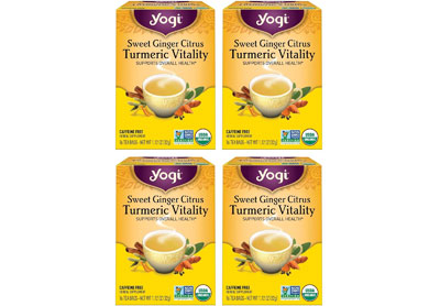 Image: Yogi Tea Sweet Ginger Citrus Turmeric Vitality Herbal Tea Bags (16 x 4 Pack)