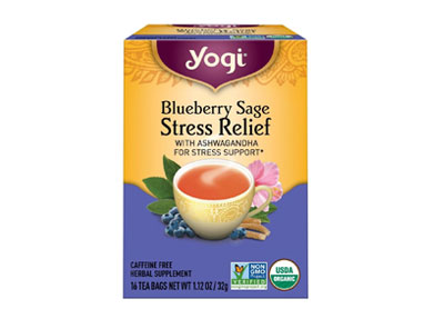 Image: Yogi Teas Blueberry Sage Stress Relief Herbal Tea Bags (16 Count)