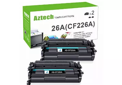 Image: Aztech 26A (CF226A) Replacement Black Toner Cartridge For HP Printer 2-Pack