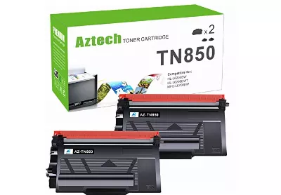Image: Aztech TN850 Replacement Black Toner Cartridge For Brother Printer 2-pack