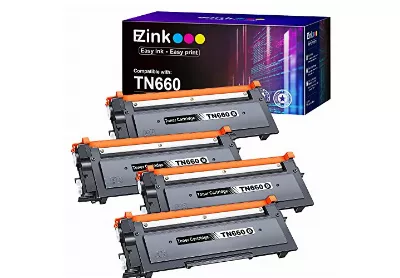 Image: E-Z Ink TN660 Replacement Black Toner Cartridge For Brother Printer 4-Pack