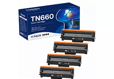 Image: GOTOBY TN660 Replacement Black Toner Cartridge For Brother Printer 4-Pack