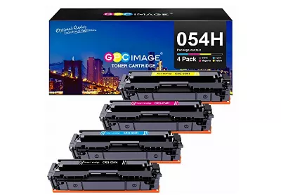 Image: GPC Image 054H (CRG-054H) Replacement 4-Color Toner Cartridge Set For Canon Printer 4-pack