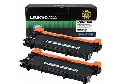 Image: LINKYO TN660 Replacement Black Toner Cartridge For Brother Printer 2-pack