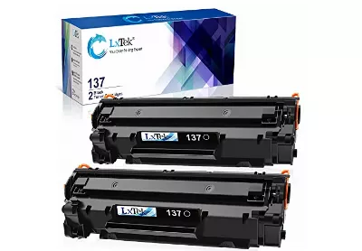 Image: LxTek 137 (D570) Replacement Black Toner Cartridge For Canon Printer 2-Pack