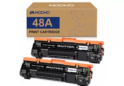 Image: MOOHO 48A (CF248A) Replacement Black Toner Cartridge For HP Printer 2-pack