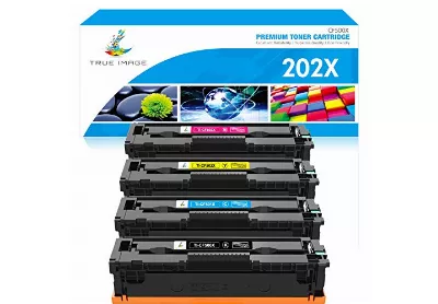 Image: TRUE IMAGE 202X Replacement 4-color Toner Cartridge Set For HP Color Printer 4-pack
